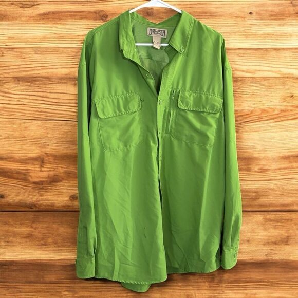Duluth Trading Co Bright Green Shirt - Picture 1 of 9